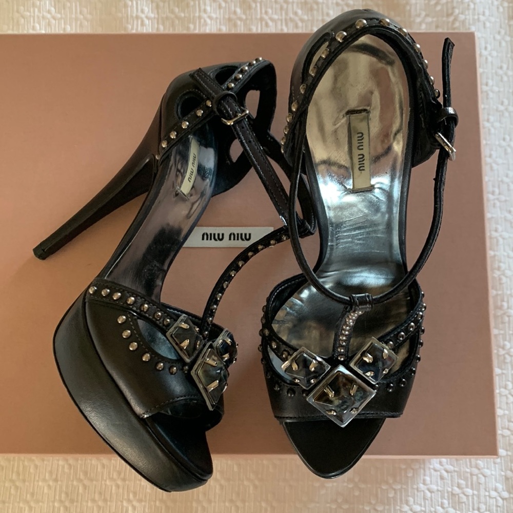 Miu Miu T-strap platform sandals. RARE FIND